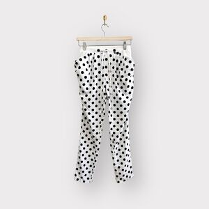 Black & White Polka Dot Print Jogger Pants (Sz S)
